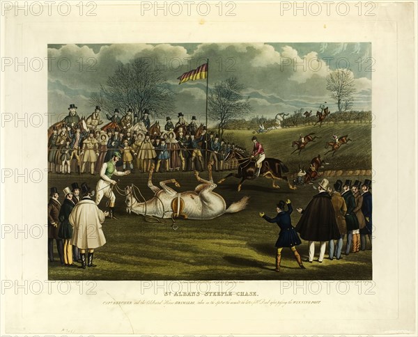 Saint Albans Steeplechase, 1837. Creator: Charles Hunt.