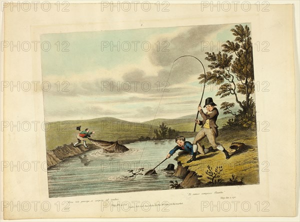 Delights of Fishing, 1823. Creator: Charles Turner.