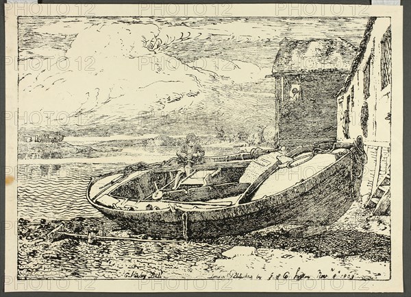 A Boy Sitting on a Banked Vessel, November 8, 1809. Creator: Cornelius Varley.