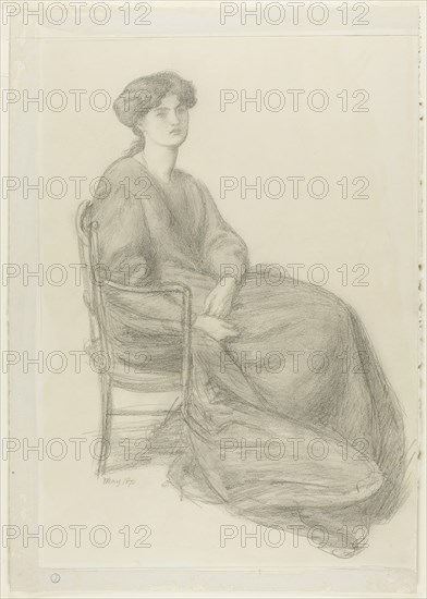 Mrs. William Morris Seated in Chair, May 1870. Creator: Dante Gabriel Rossetti.