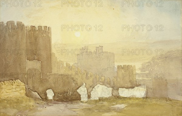 Sunrise, Conway Castle, 1830. Creator: David Cox the elder.