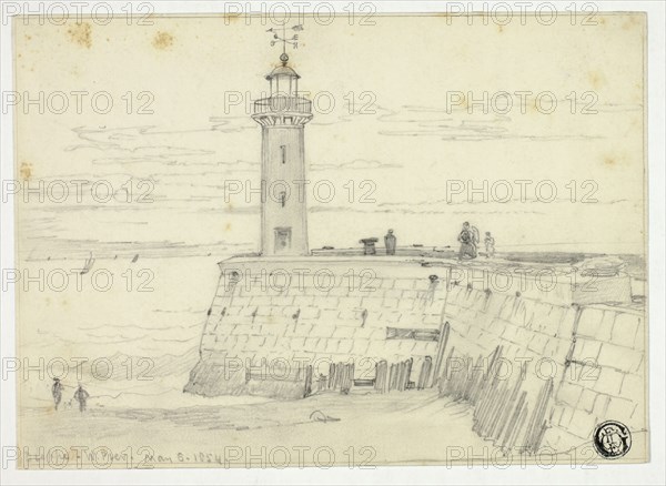 Dieppe, West Pier, May 6, 1854. Creator: Edward William Cooke.