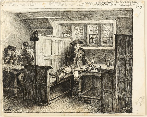 The Eavesdropper, c. 1886. Creator: Frederick Barnard.