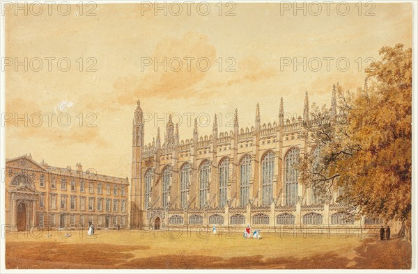 South Side of King's College Chapel, Cambridge, 1815/20. Creator: Frederick Mackenzie.