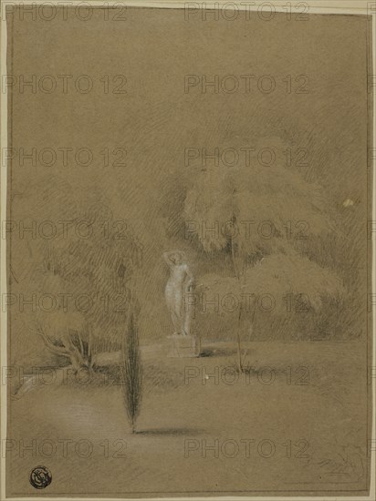 Statue on Lawn in Epsom, 1809. Creator: George Henry Harlow.