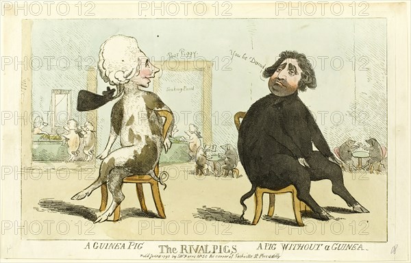 The Rival Pigs, published June 15, 1795. Creator: Isaac Cruikshank.