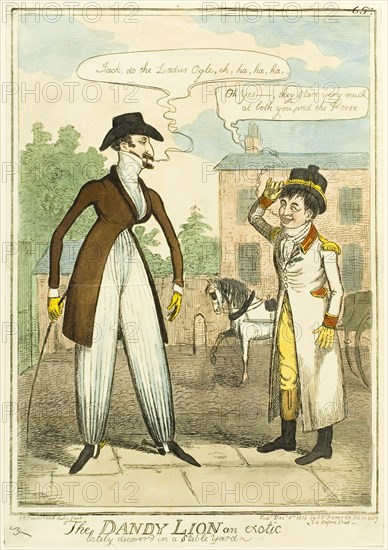 The Dandy Lion an Exotic lately Discovered in a Stable Yard, published December 8, 1818. Creator: Isaac Robert Cruikshank.