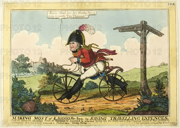 Making the Most of £10,000 per Ann. by Saving Travelling Expences, 1819. Creator: JL Marks.