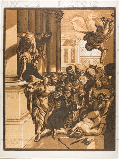 Saint Mark Saving a Slave from Torture, from Opera Selectiora, 1745. Creator: John Baptist Jackson.