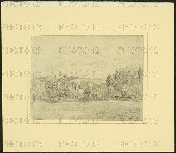 Binfield Rectory and Church, Berkshire, 1816. Creator: John Constable.