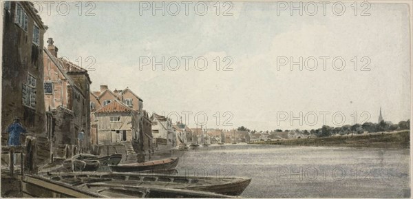 View on the Wensum at King Street, Taken from Foundary Bridge, 1810/18. Creator: John Thirtle.