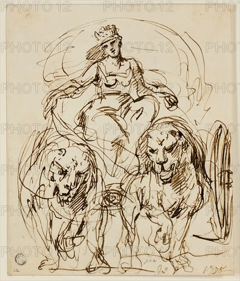 Cybele on Chariot Drawn by Lions, 1738. Creator: John Vanderbank.