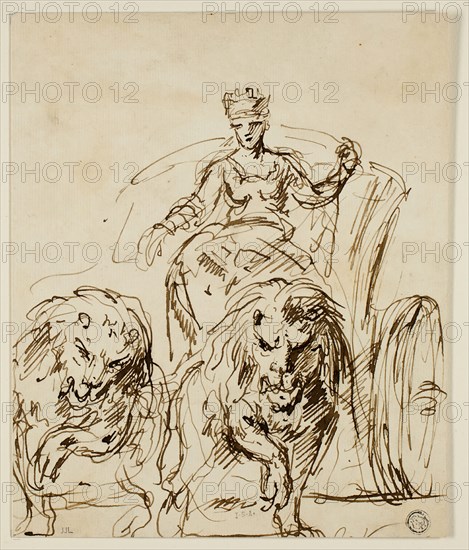 Cybele on Chariot Drawn by Lions, c. 1738. Creator: John Vanderbank.