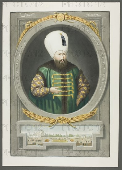 Achmet Kahn I, from Portraits of the Emperors of Turkey, 1815. Creator: John Young.