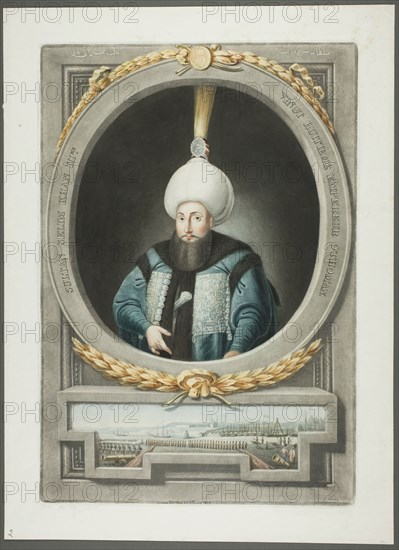 Selim Kahn III, from Portraits of the Emperors of Turkey, 1815. Creator: John Young.