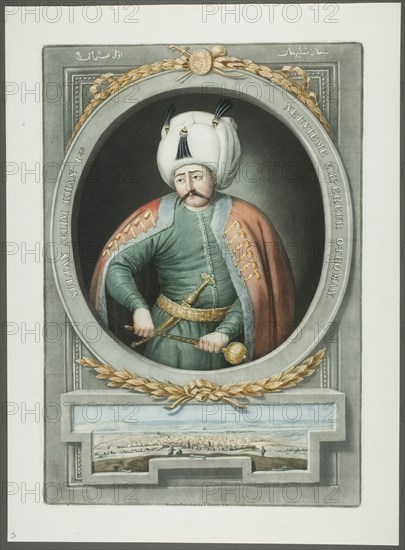 Selim Kahn I, from Portraits of the Emperors of Turkey, 1815. Creator: John Young.