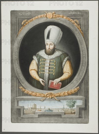 Mustapha Kahn, from Portraits of the Emperors of Turkey, 1815. Creator: John Young.