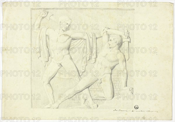 Classical Relief with Two Fighting Male Nudes, n.d. Creator: Joseph Bonomi the younger.