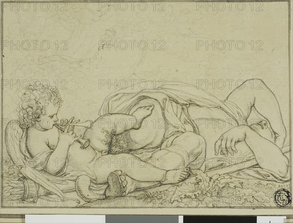 Cupid Playing Flute and Sleeping Shepherd, n.d. Creator: Richard Cosway.