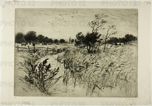 A Windy Day, 1892. Creator: Robert Charles Goff.