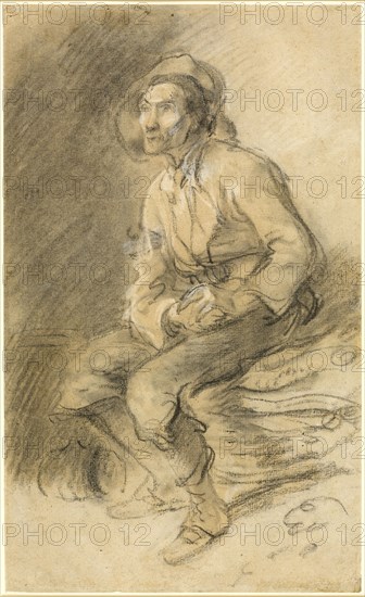 A Woodman Seated on a Bundle of Faggots, 1787. Creator: Thomas Gainsborough.