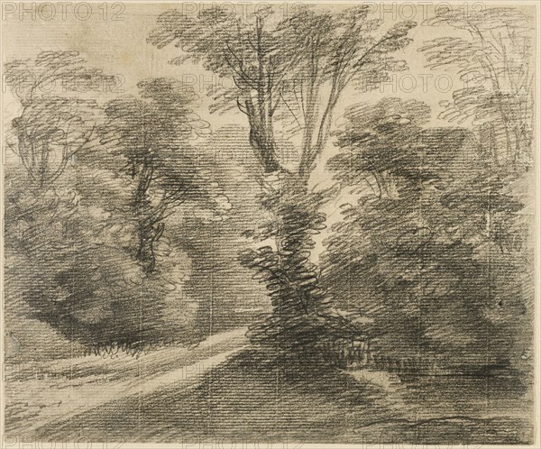 A Sunlit Path through a Wood, 1750/59. Creator: Thomas Gainsborough.