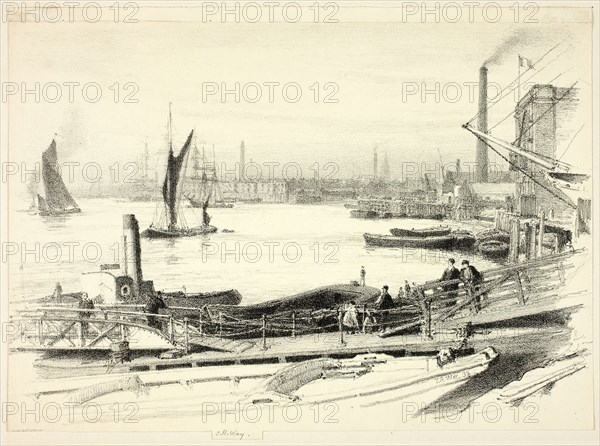 West India Dock, 1895. Creator: Thomas Robert Way.
