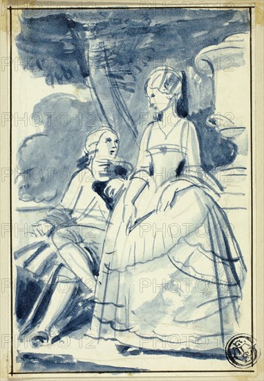 Man and Woman in 18th Century Dress, n.d. Creator: William Edward Frost.