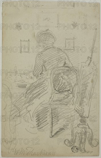 Lady Writing (Back View), n.d. Creator: William Makepeace Thackeray.