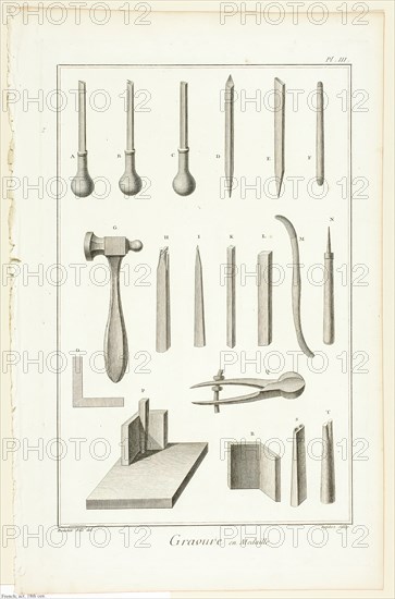 Medal Engraving, from Encyclopédie, 1762/77. Creator: A. J. Defehrt.