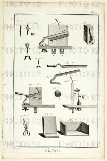 Card-Maker, from Encyclopédie, 1762/77. Creator: A. J. Defehrt.