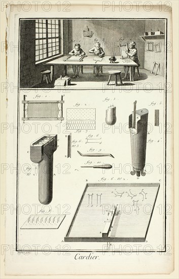 Card-Maker, from Encyclopédie, 1762/77. Creator: A. J. Defehrt.