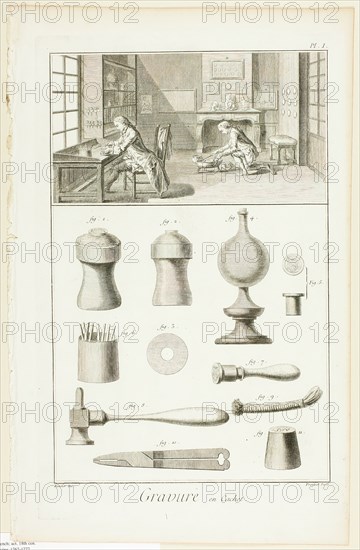 Seal Engraving, from Encyclopédie, 1762/77. Creator: Benoit-Louis Prevost.