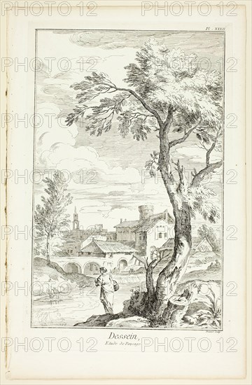 Design: Landscape Study, from Encyclopédie, 1762/77. Creator: Benoit-Louis Prevost.