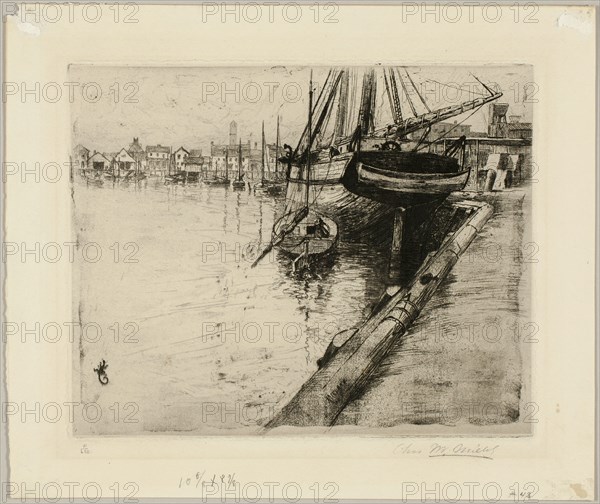 Dock, New York River, n.d. Creator: Charles Frederick William Mielatz.