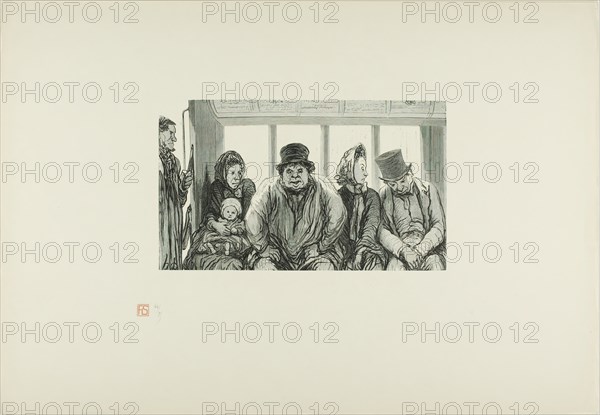 Interior of a Bus, 1864, printed 1920. Creator: Charles Maurand.