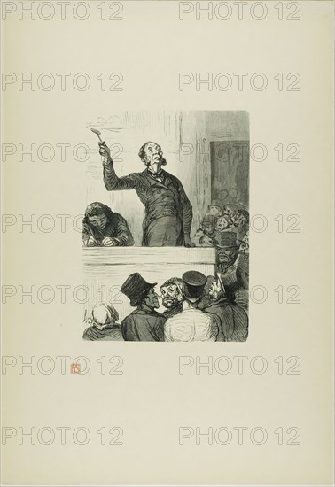 The Auction House: The Auctioneer, 1863, printed 1920. Creator: Charles Maurand.