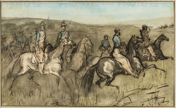 Cavalry Exercise in a Meadow, n.d. Creator: Constantin Guys.