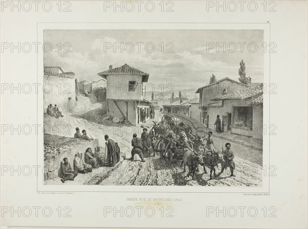 The Main Street of Baghtcheh-Saraï, Crimea, August 19, 1837, 1841. Creator: Auguste Raffet.