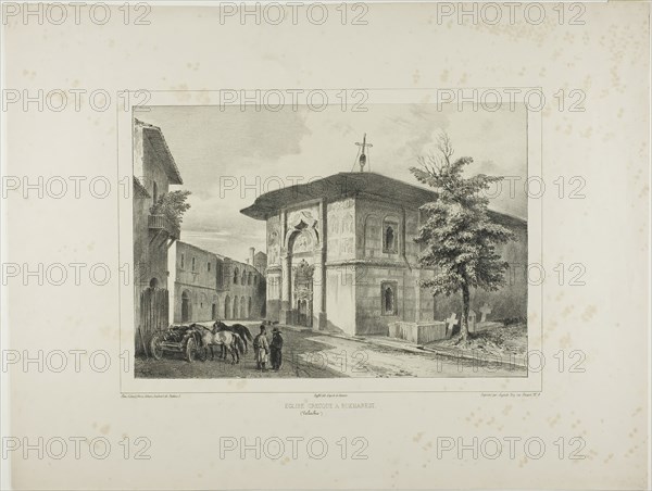 Greek Church, Bucharest, Wallachia, July 15, 1837, 1839. Creator: Auguste Raffet.