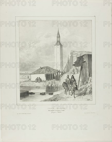 Turn by the Belltower, Framework Pending the Turkish Occupation, 1839. Creator: Auguste Raffet.