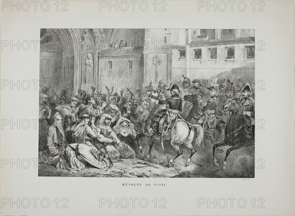 Revolt of Pavia, 1826. Creator: Auguste Raffet.