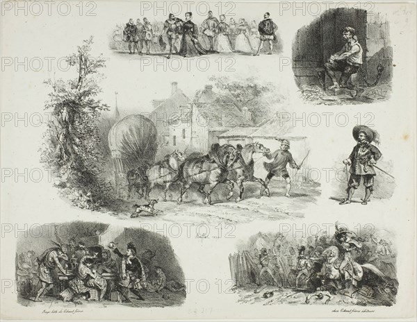 Sheet of Sketches, 1829. Creator: Auguste Raffet.