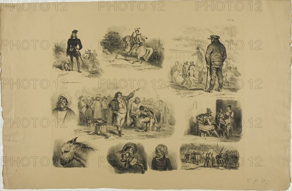 Sheet of Sketches, 1829. Creator: Auguste Raffet.