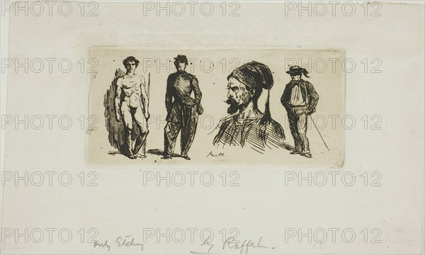 Sheet of Skteches, 1829. Creator: Auguste Raffet.