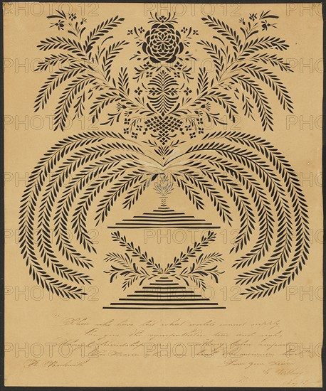 A Condolence Card, c. 1830. Creator: Emily Wilcox.