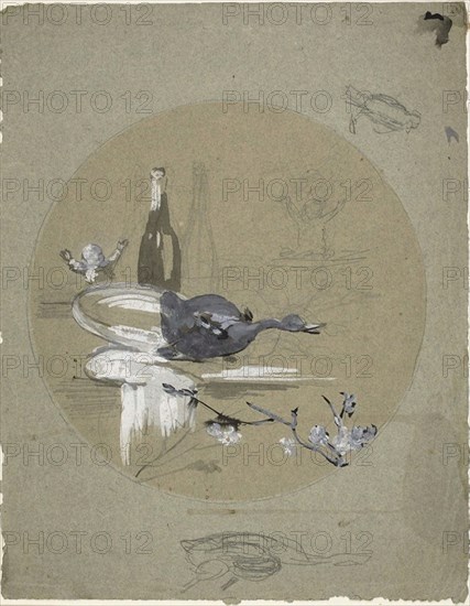 Design for a China Plate, c. 1882. Creator: Eugene Carriere.