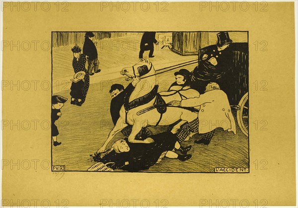 The Accident, 1893. Creator: Félix Vallotton.