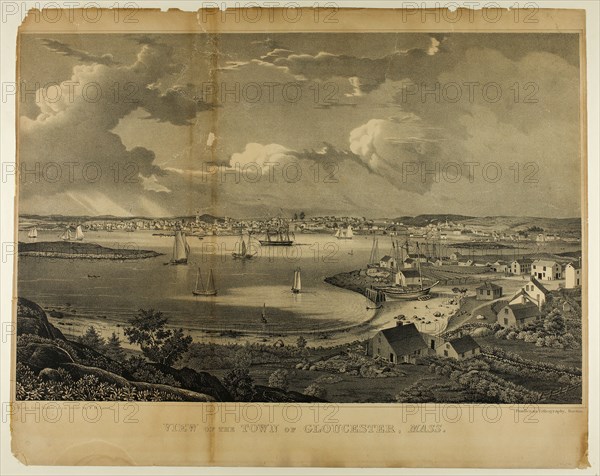 View of the Town of Gloucester, Massachusetts, c. 1836. Creator: Fitz Hugh Lane.