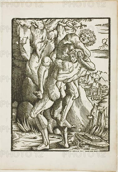 The Labors of Hercules: Hercules and Antaeus, c. 1528. Creator: Gabriel Salmon.